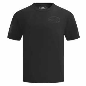 NFL SAN FRANCISCO 49ERS NEUTRAL MEN'S COTTON JERSEY DROP SHOULDER TEE (BLACK)