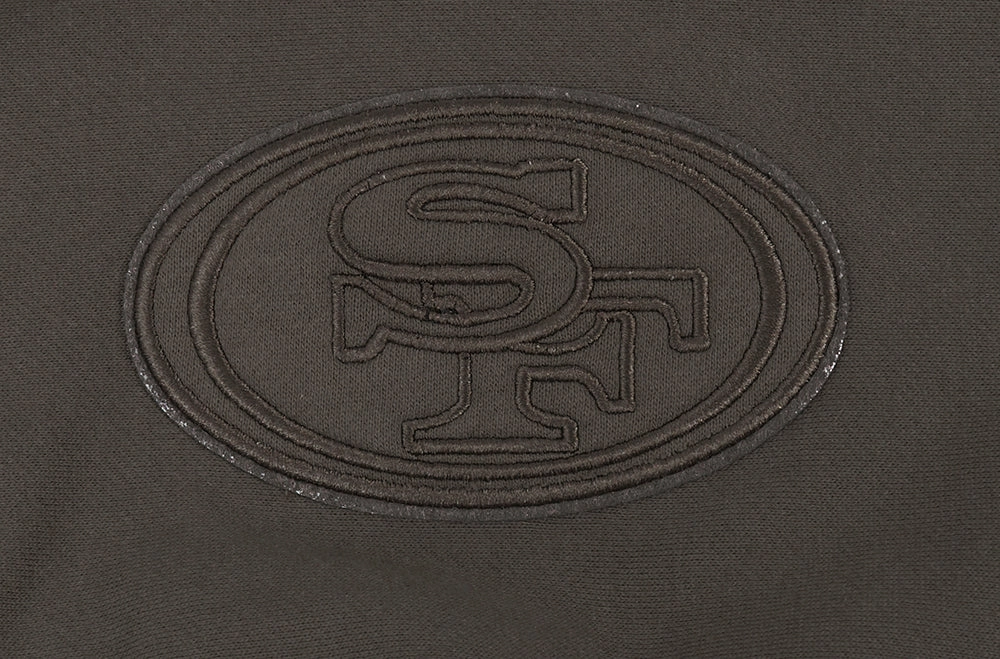 NFL SAN FRANCISCO 49ERS NEUTRAL MEN'S DROP SHOULDER PULLOVER HOODIE (DARK TAUPE)