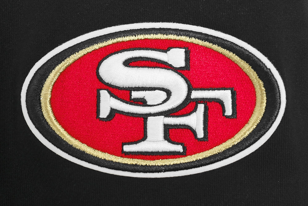 NFL SAN FRANCISCO 49ERS OLD ENGLISH MEN'S PULLOVER HOODIE (BLACK)