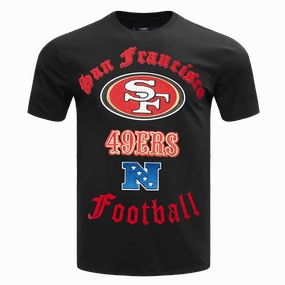 NFL SAN FRANCISCO 49ERS OLD ENGLISH MEN'S TEE (BLACK)