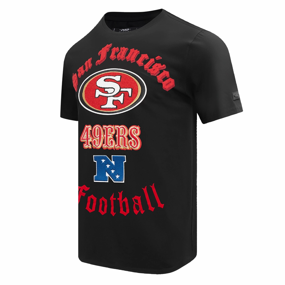 NFL SAN FRANCISCO 49ERS OLD ENGLISH MEN'S TEE (BLACK)
