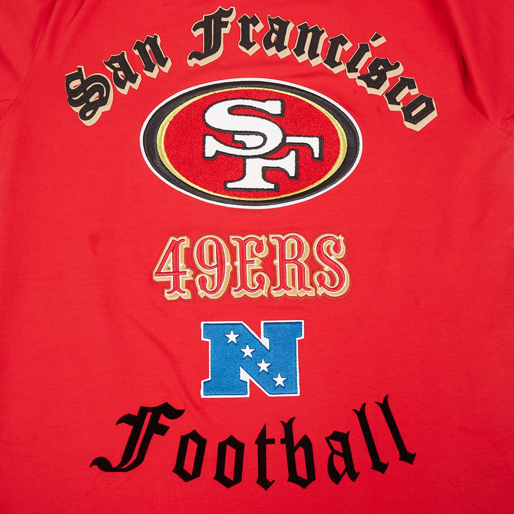 NFL SAN FRANCISCO 49ERS OLD ENGLISH MEN'S TEE (RED)