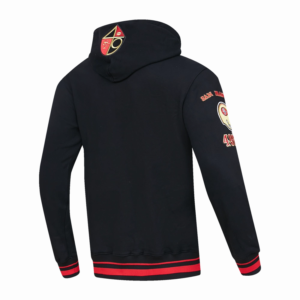 NFL SAN FRANCISCO 49ERS RETRO CLASSIC MEN'S PULLOVER HOODIE (BLACK/RED/BLACK)