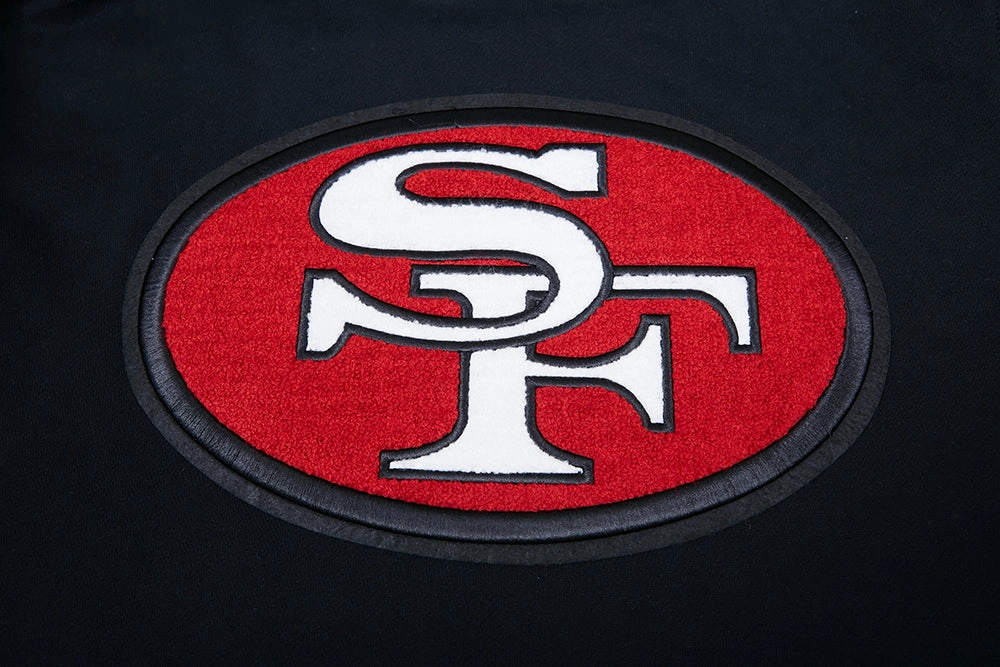 NFL SAN FRANCISCO 49ERS RETRO CLASSIC MEN'S PULLOVER HOODIE (BLACK/RED/BLACK)