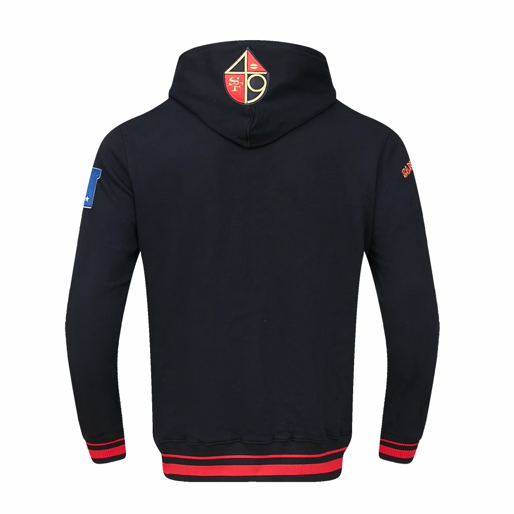 NFL SAN FRANCISCO 49ERS RETRO CLASSIC MEN'S PULLOVER HOODIE (BLACK/RED/BLACK)