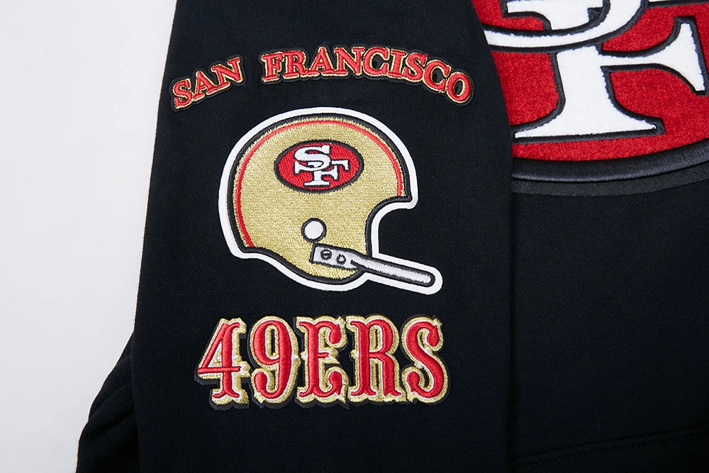 NFL SAN FRANCISCO 49ERS RETRO CLASSIC MEN'S PULLOVER HOODIE (BLACK/RED/BLACK)