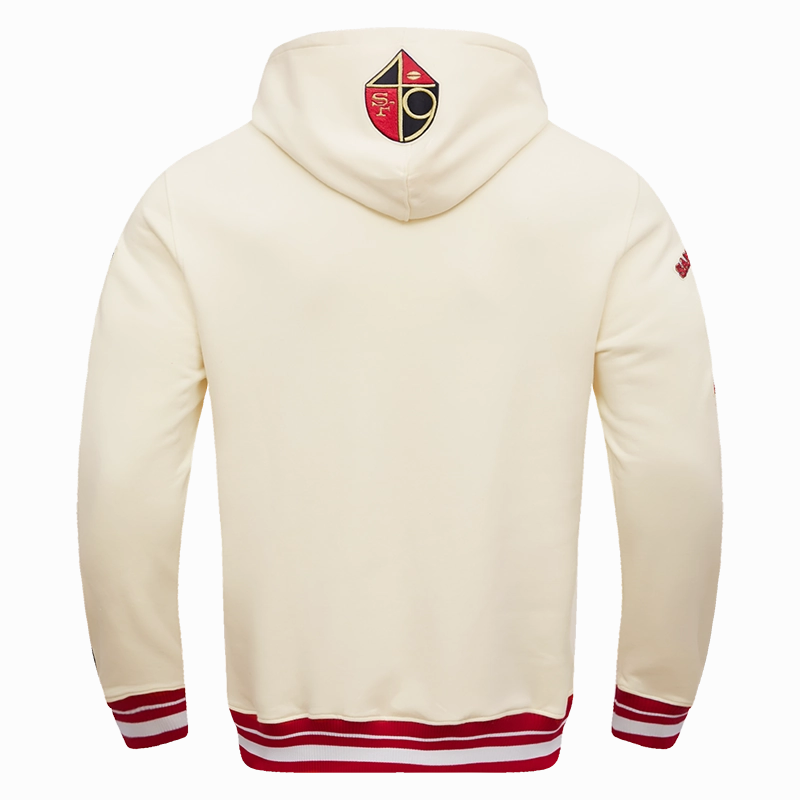 NFL SAN FRANCISCO 49ERS RETRO CLASSIC MEN'S PULLOVER HOODIE (EGGSHELL/RED)