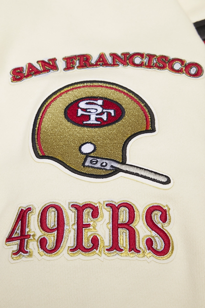 NFL SAN FRANCISCO 49ERS RETRO CLASSIC MEN'S PULLOVER HOODIE (EGGSHELL/RED)