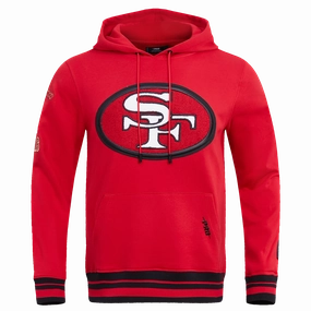 NFL SAN FRANCISCO 49ERS RETRO CLASSIC MEN'S PULLOVER HOODIE (RED/BLACK)