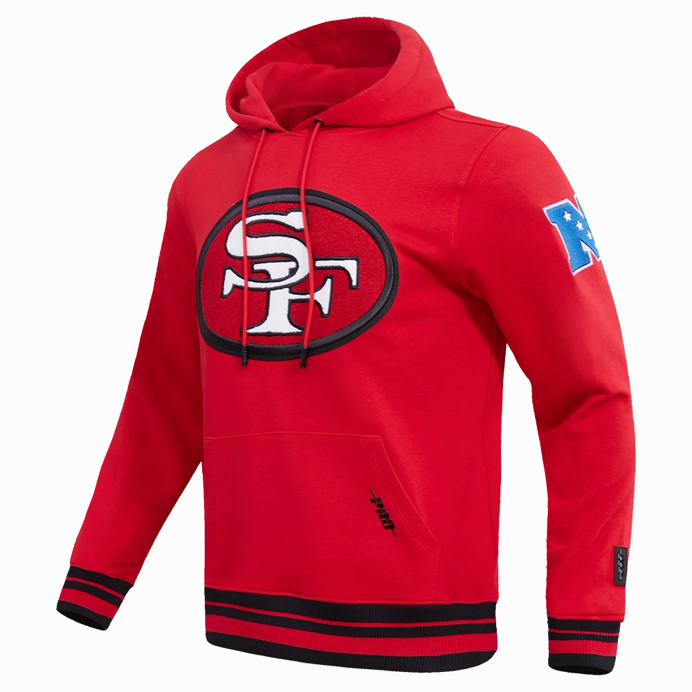 NFL SAN FRANCISCO 49ERS RETRO CLASSIC MEN'S PULLOVER HOODIE (RED/BLACK)