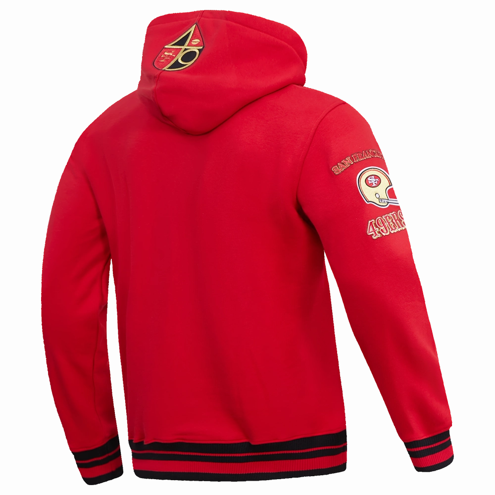 NFL SAN FRANCISCO 49ERS RETRO CLASSIC MEN'S PULLOVER HOODIE (RED/BLACK)