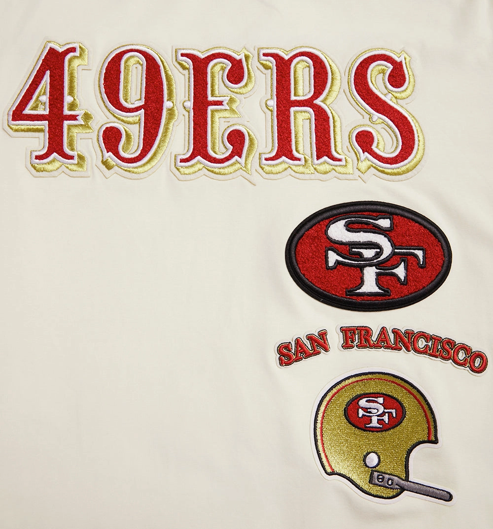 NFL SAN FRANCISCO 49ERS RETRO CLASSIC MEN'S STRIPED TEE (EGGSHELL/ RED)