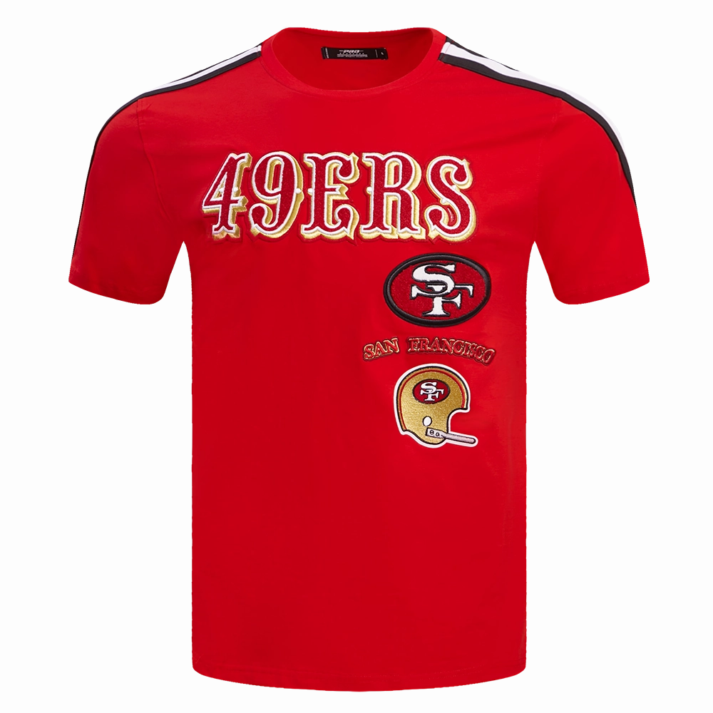 NFL SAN FRANCISCO 49ERS RETRO CLASSIC MEN'S STRIPED TEE (RED/BLACK)
