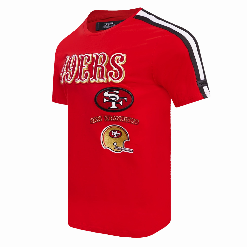 NFL SAN FRANCISCO 49ERS RETRO CLASSIC MEN'S STRIPED TEE (RED/BLACK)
