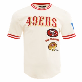 NFL SAN FRANCISCO 49ERS RETRO CLASSIC MEN'S TEE (EGGSHELL/ RED)