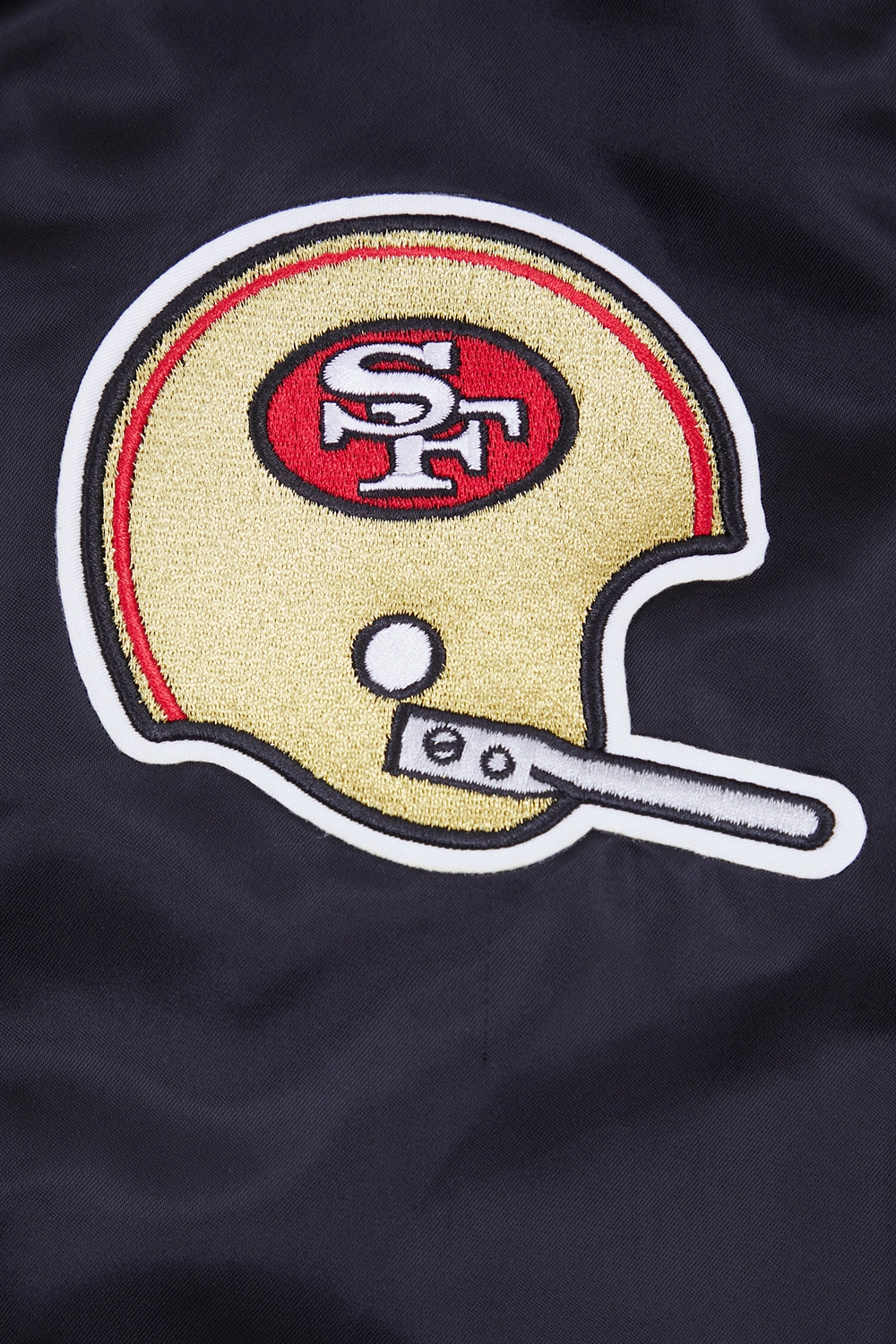 NFL SAN FRANCISCO 49ERS RETRO CLASSIC WOMEN'S RIB SATIN JACKET (BLACK/RED)