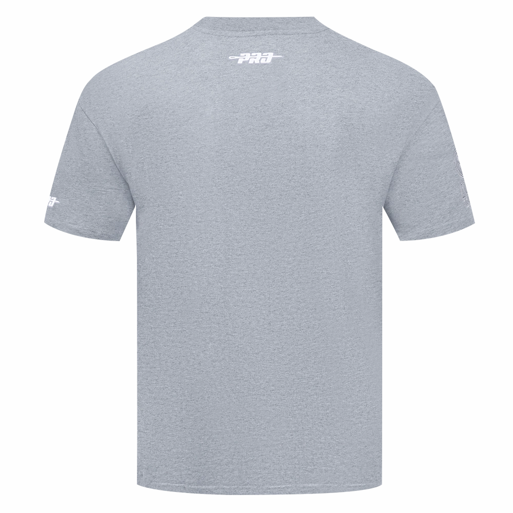 NFL SAN FRANCISCO 49ERS REVERSE FRENCH TERRY MEN'S COTTON JERSEY DROP SHOULDER TEE (DARK HEATHER GRAY)
