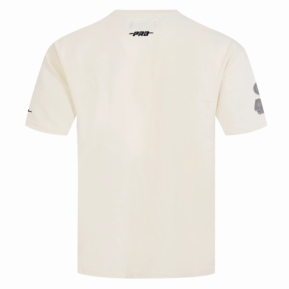 NFL SAN FRANCISCO 49ERS REVERSE FRENCH TERRY MEN'S COTTON JERSEY DROP SHOULDER TEE (EGGSHELL)