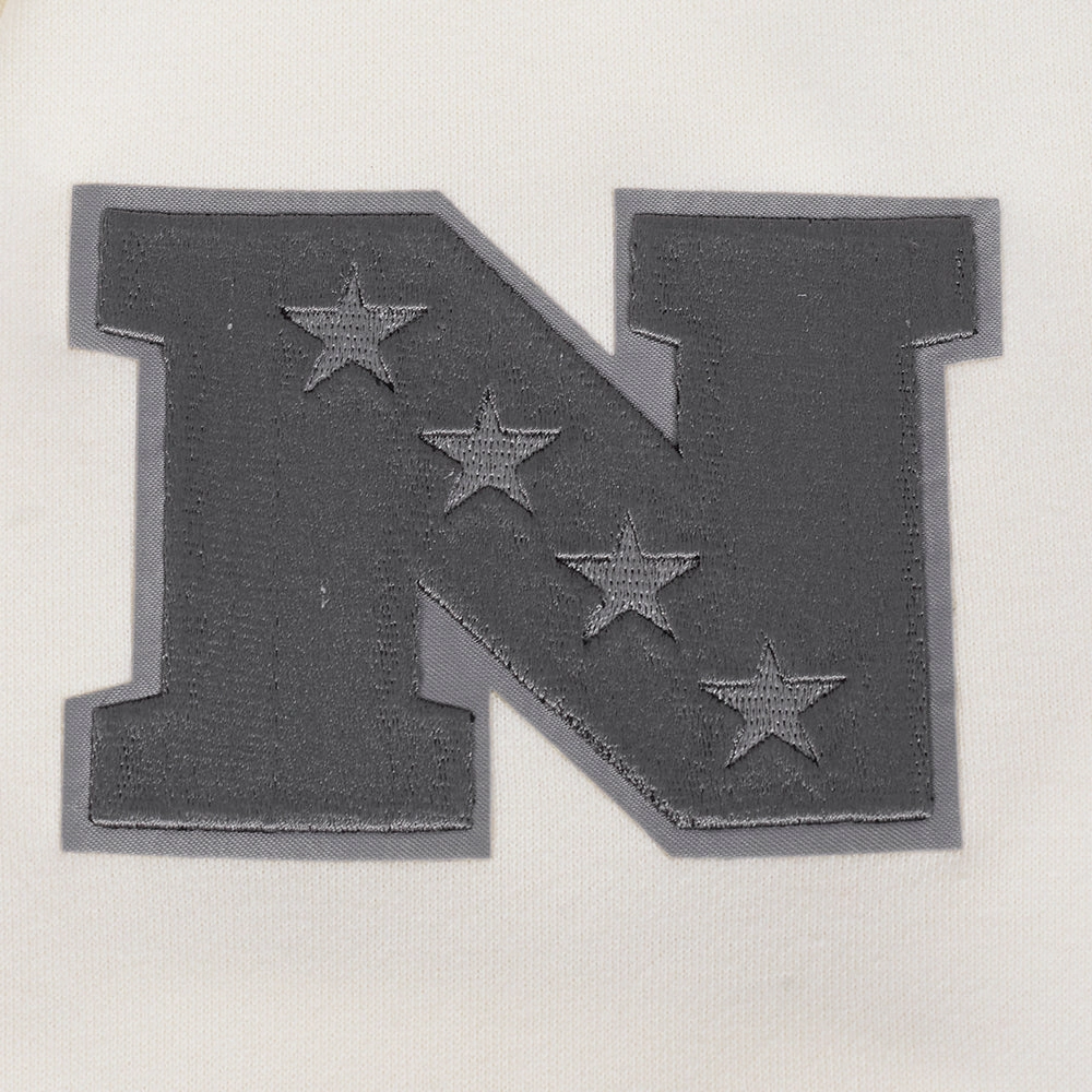 NFL SAN FRANCISCO 49ERS REVERSE FRENCH TERRY MEN'S DROP SHOULDER FLEECE CREWNECK (EGGSHELL)