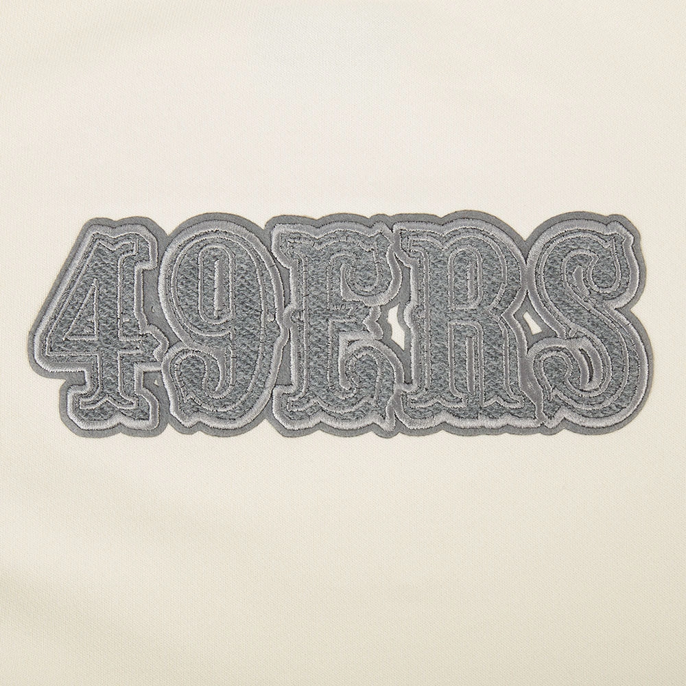 NFL SAN FRANCISCO 49ERS REVERSE FRENCH TERRY WOMEN'S FLEECE CREWNECK (EGGSHELL)