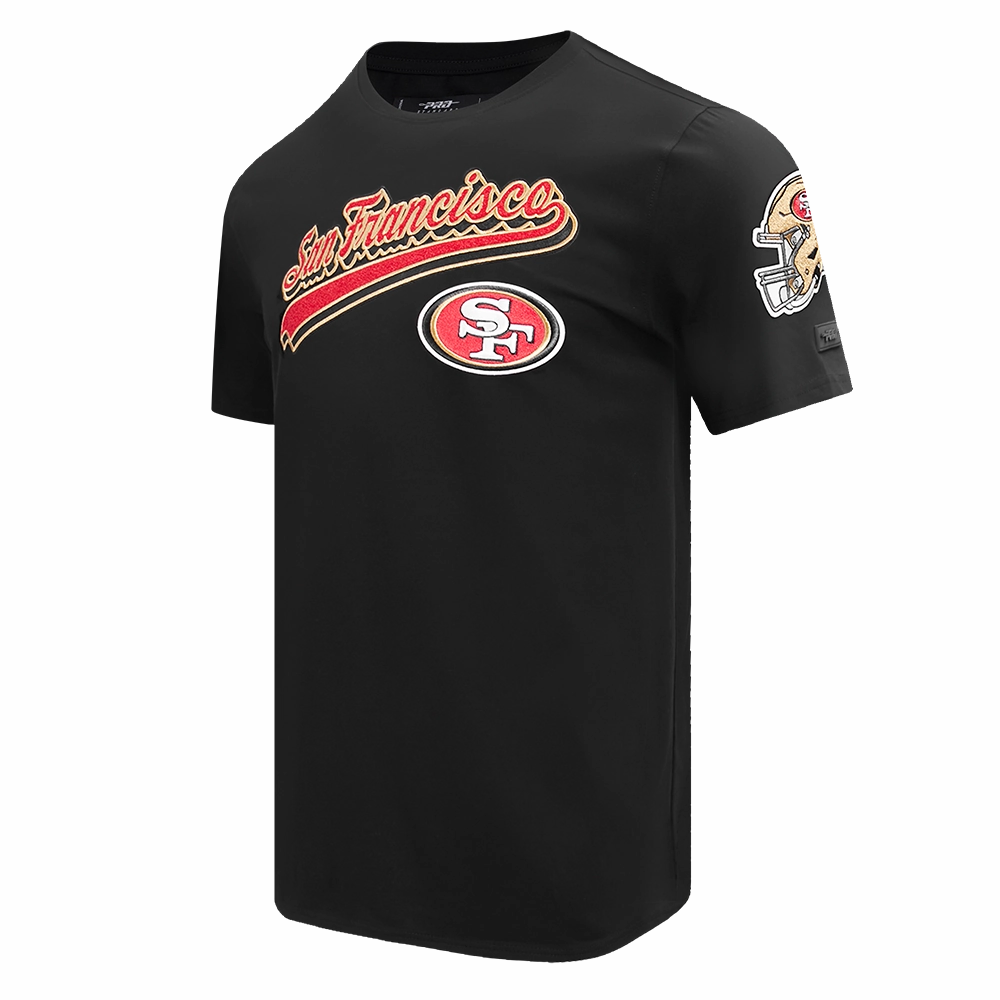 NFL SAN FRANCISCO 49ERS SCRIPT TAIL MEN'S   TEE (BLACK)