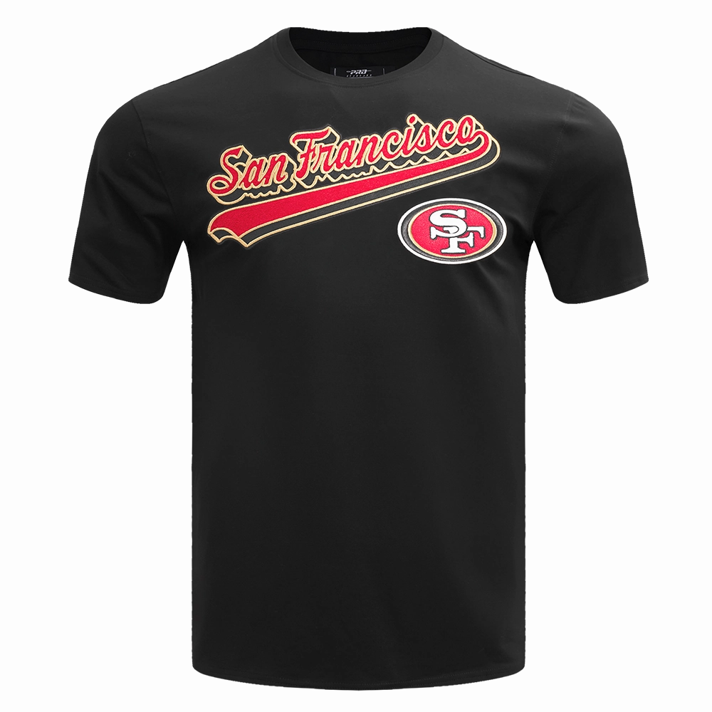 NFL SAN FRANCISCO 49ERS SCRIPT TAIL MEN'S   TEE (BLACK)