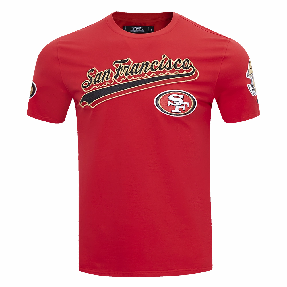 NFL SAN FRANCISCO 49ERS SCRIPT TAIL MEN'S   TEE (RED)