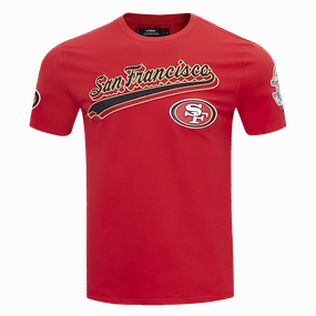 NFL SAN FRANCISCO 49ERS SCRIPT TAIL MEN'S   TEE (RED)
