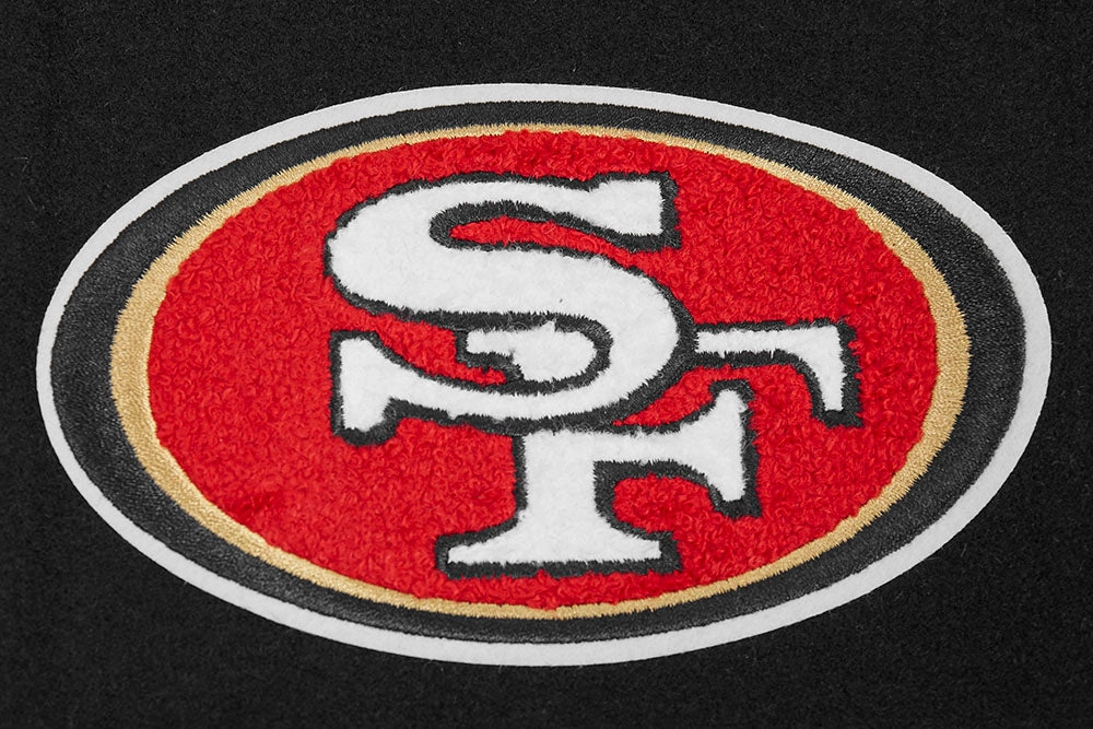 NFL SAN FRANCISCO 49ERS SCRIPT TAIL MEN'S RIB WOOL VARSITY (BLACK/RED/BLACK)