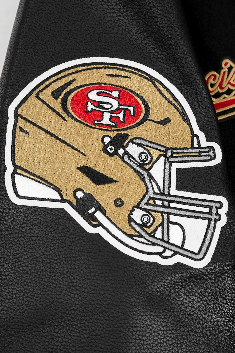 NFL SAN FRANCISCO 49ERS SCRIPT TAIL MEN'S RIB WOOL VARSITY (BLACK/RED/BLACK)