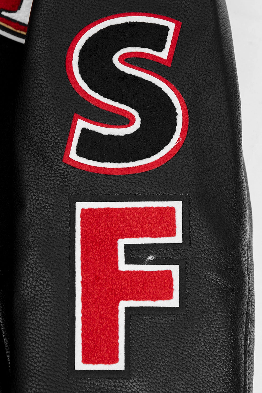 NFL SAN FRANCISCO 49ERS SCRIPT TAIL MEN'S RIB WOOL VARSITY (BLACK/RED/BLACK)