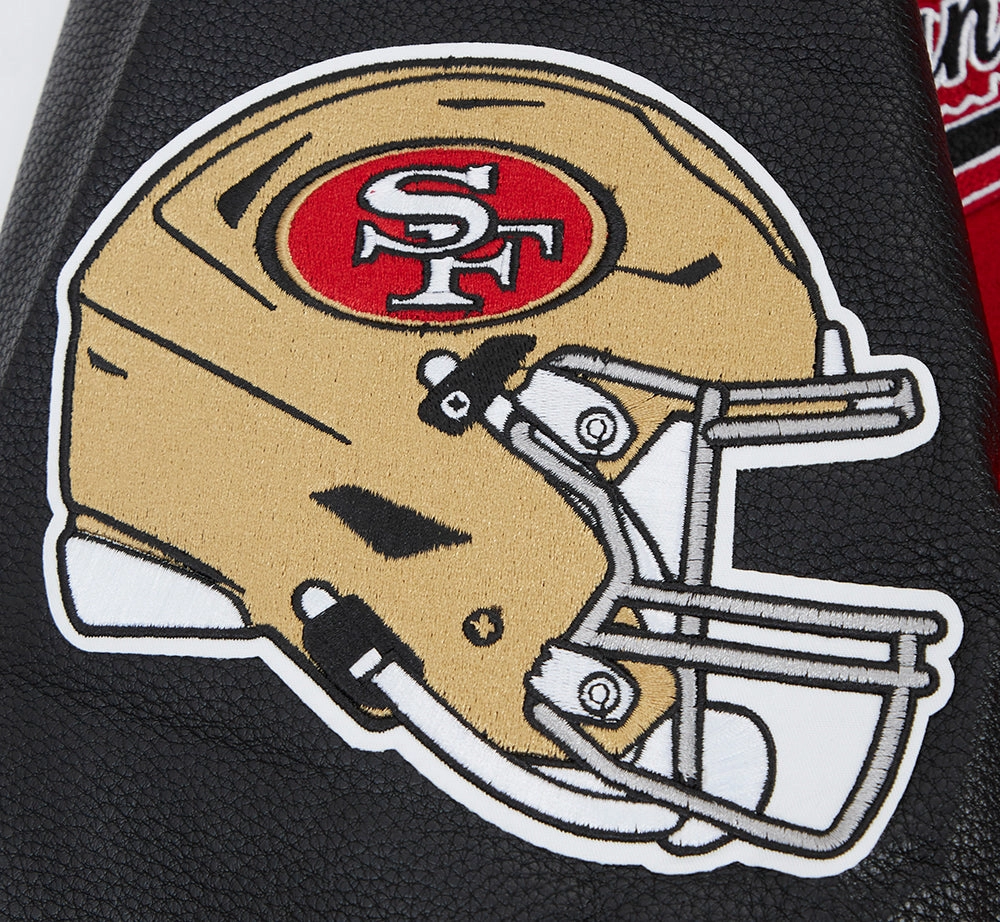 NFL SAN FRANCISCO 49ERS SCRIPT TAIL MEN'S RIB WOOL VARSITY (RED/BLACK)