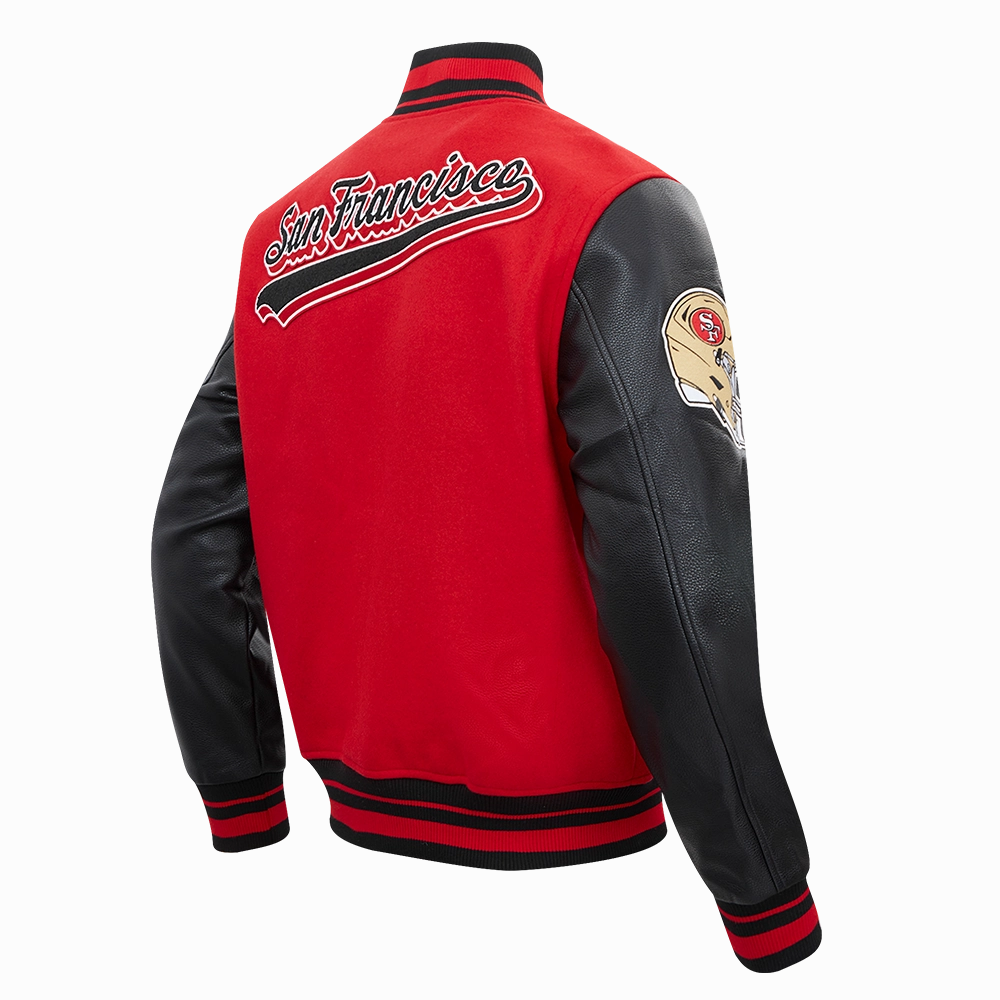 NFL SAN FRANCISCO 49ERS SCRIPT TAIL MEN'S RIB WOOL VARSITY (RED/BLACK)