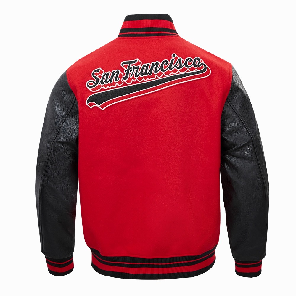 NFL SAN FRANCISCO 49ERS SCRIPT TAIL MEN'S RIB WOOL VARSITY (RED/BLACK)
