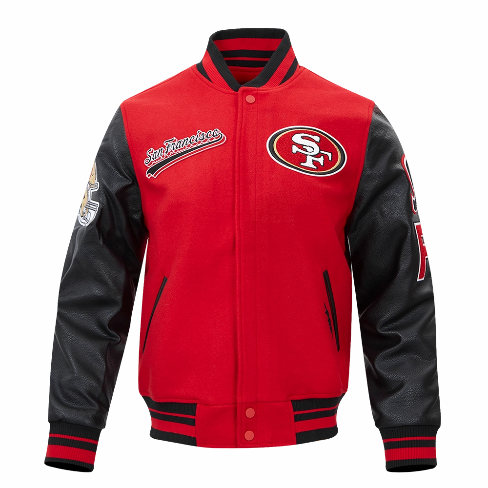 NFL SAN FRANCISCO 49ERS SCRIPT TAIL MEN'S RIB WOOL VARSITY (RED/BLACK)