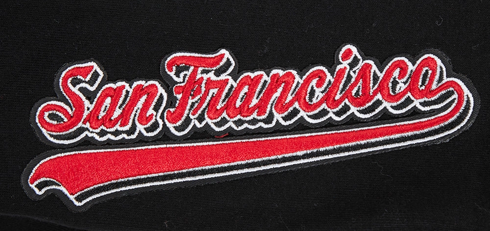 NFL SAN FRANCISCO 49ERS SCRIPT TAIL WOMEN'S HIGH WAIST JERSEY LEGGING (BLACK)