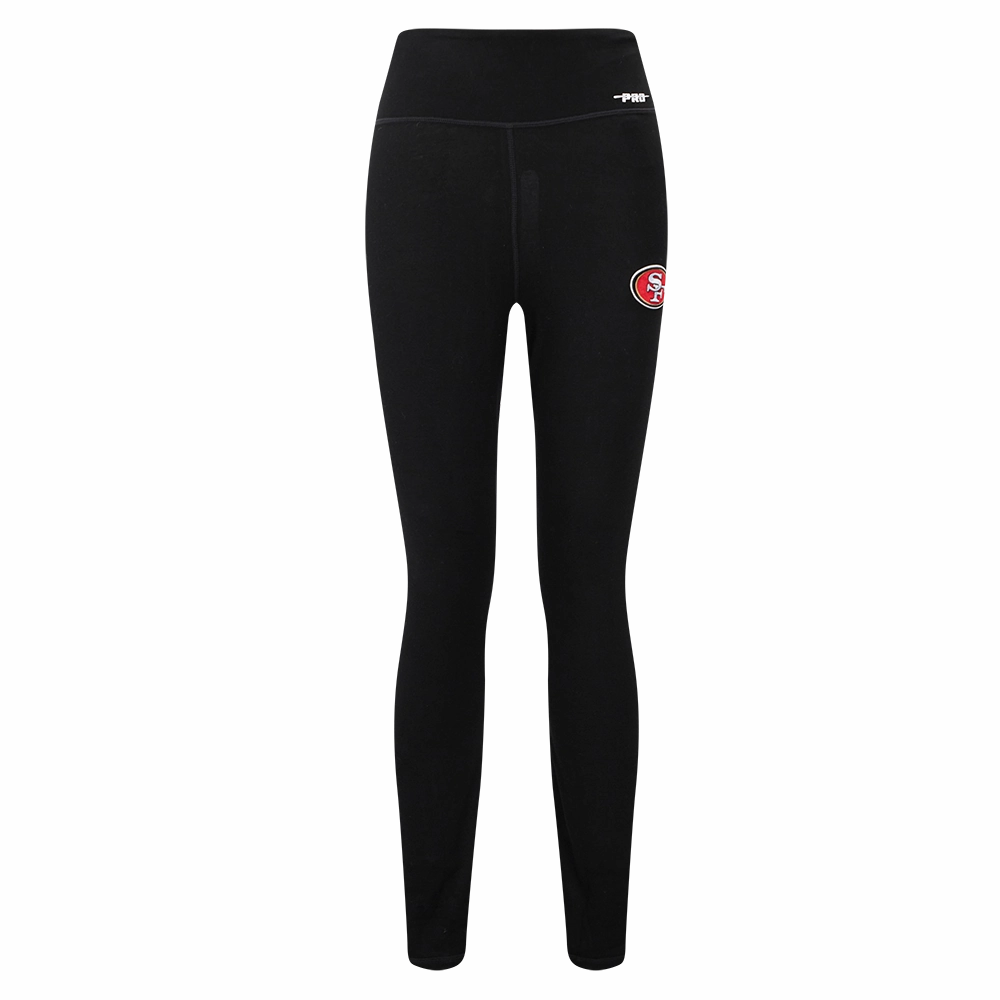 NFL SAN FRANCISCO 49ERS SCRIPT TAIL WOMEN'S HIGH WAIST JERSEY LEGGING (BLACK)