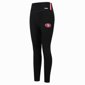 NFL SAN FRANCISCO 49ERS SCRIPT TAIL WOMEN'S HIGH WAIST JERSEY LEGGING (BLACK)