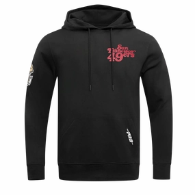NFL SAN FRANCISCO 49ERS SOUVENIR MEN'S FLEECE PULLOVER HOODIE (BLACK)