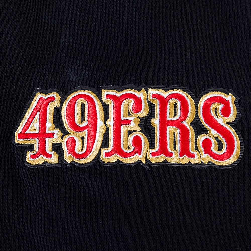 NFL SAN FRANCISCO 49ERS SUGAR SKULL MEN'S FLEECE PULLOVER HOODIE (BLACK)