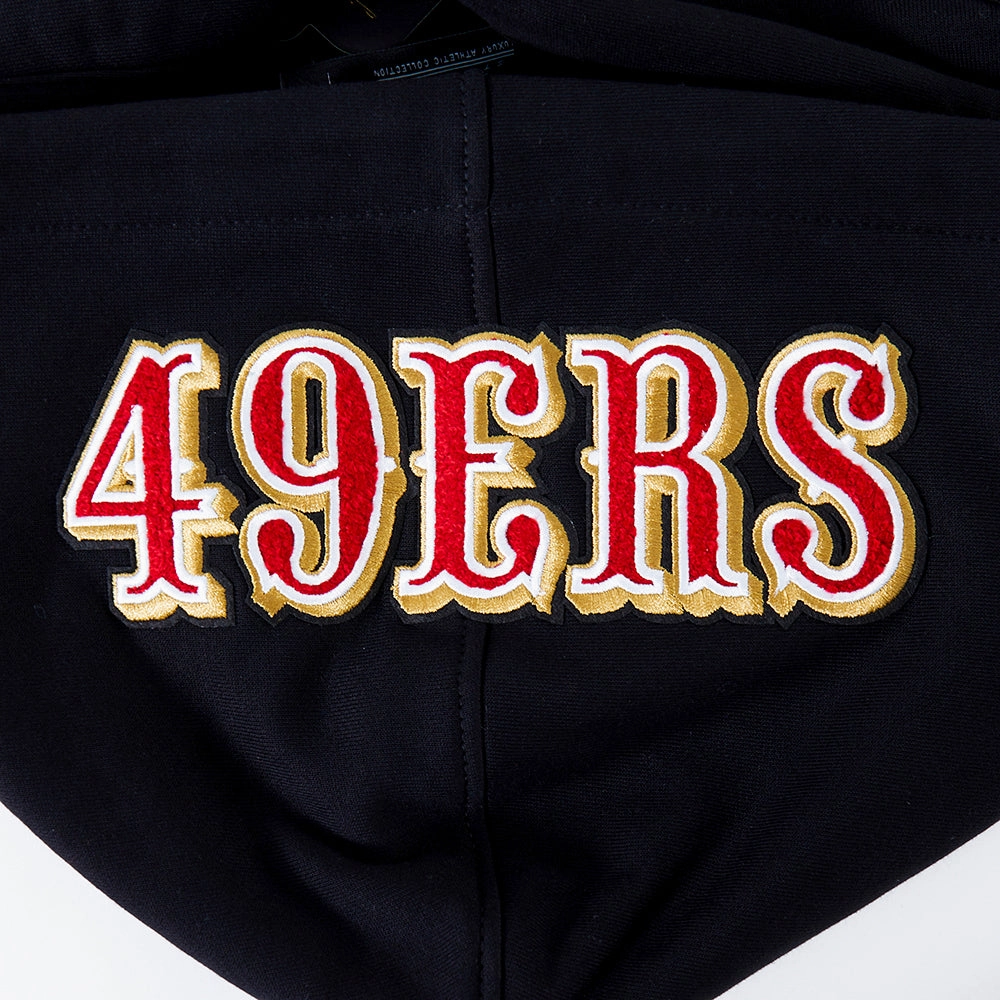 NFL SAN FRANCISCO 49ERS SUGAR SKULL MEN'S FLEECE PULLOVER HOODIE (BLACK)
