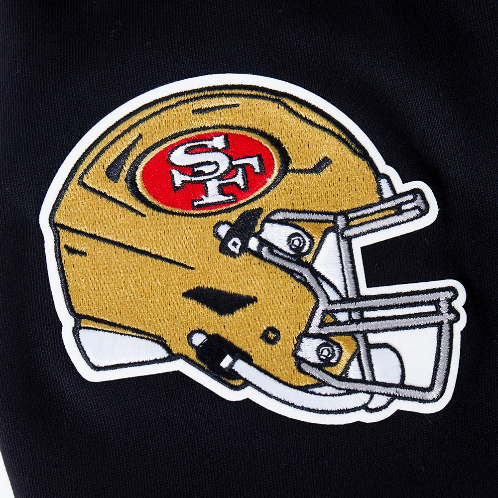 NFL SAN FRANCISCO 49ERS SUGAR SKULL MEN'S FLEECE PULLOVER HOODIE (BLACK)