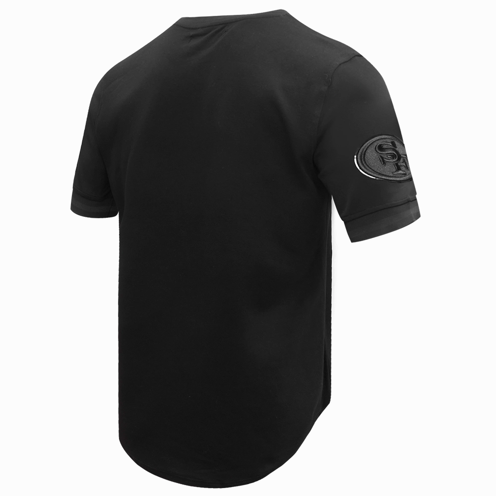 NFL SAN FRANCISCO 49ERS TRIPLE BLACK MEN'S DOUBLE KNIT TEE (TRIPLE BLACK)