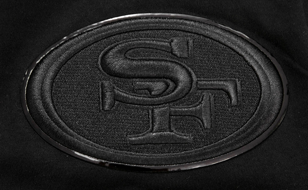 NFL SAN FRANCISCO 49ERS TRIPLE BLACK MEN'S DOUBLE KNIT TEE (TRIPLE BLACK)