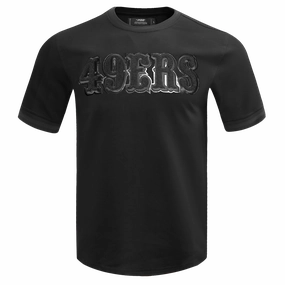 NFL SAN FRANCISCO 49ERS TRIPLE BLACK MEN'S DOUBLE KNIT TEE (TRIPLE BLACK)