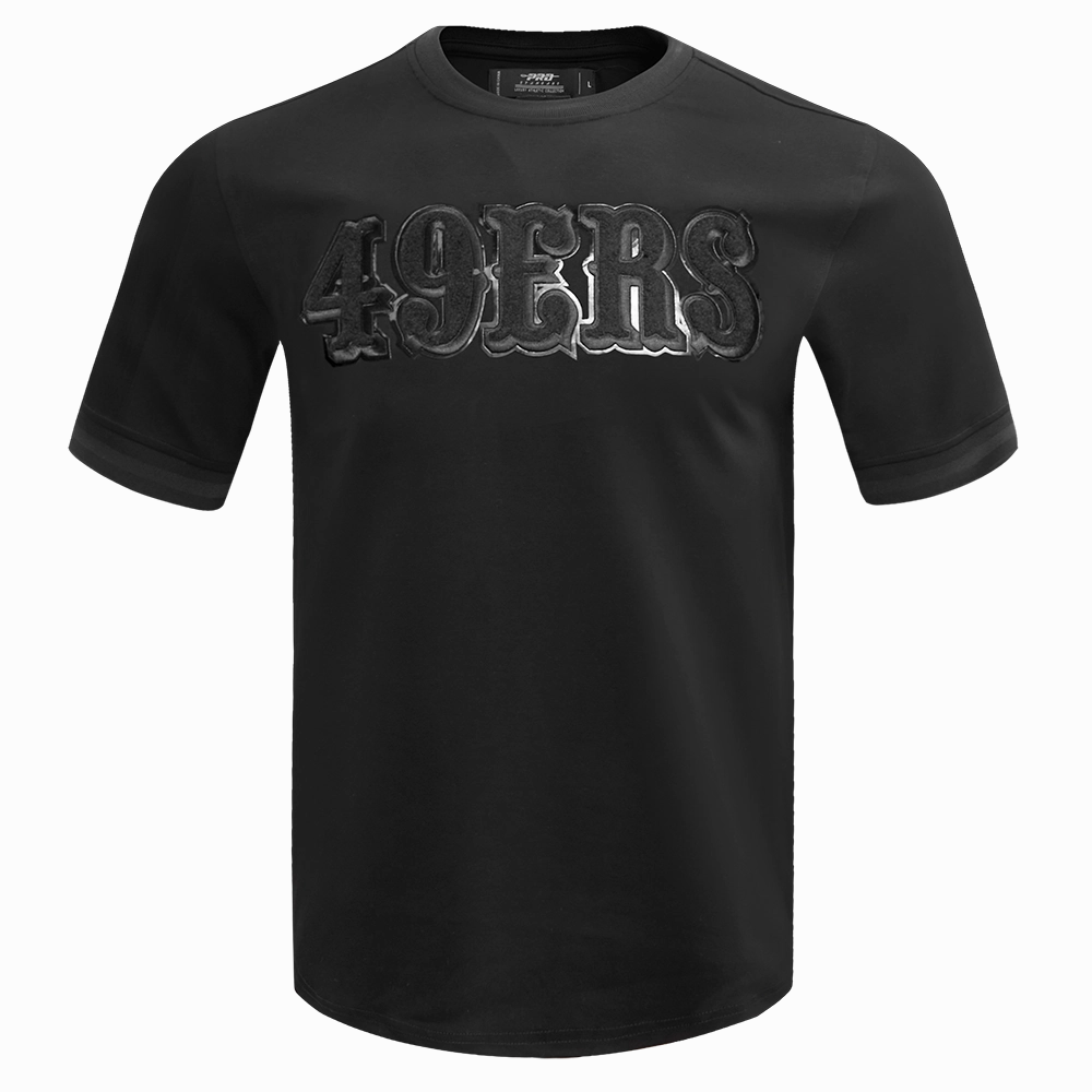 NFL SAN FRANCISCO 49ERS TRIPLE BLACK MEN'S DOUBLE KNIT TEE (TRIPLE BLACK)