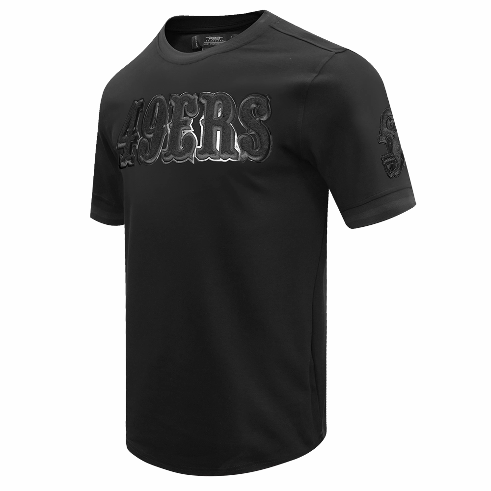 NFL SAN FRANCISCO 49ERS TRIPLE BLACK MEN'S DOUBLE KNIT TEE (TRIPLE BLACK)