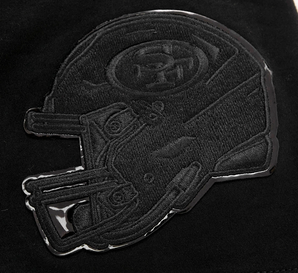 NFL SAN FRANCISCO 49ERS TRIPLE BLACK MEN'S DOUBLE KNIT TEE (TRIPLE BLACK)