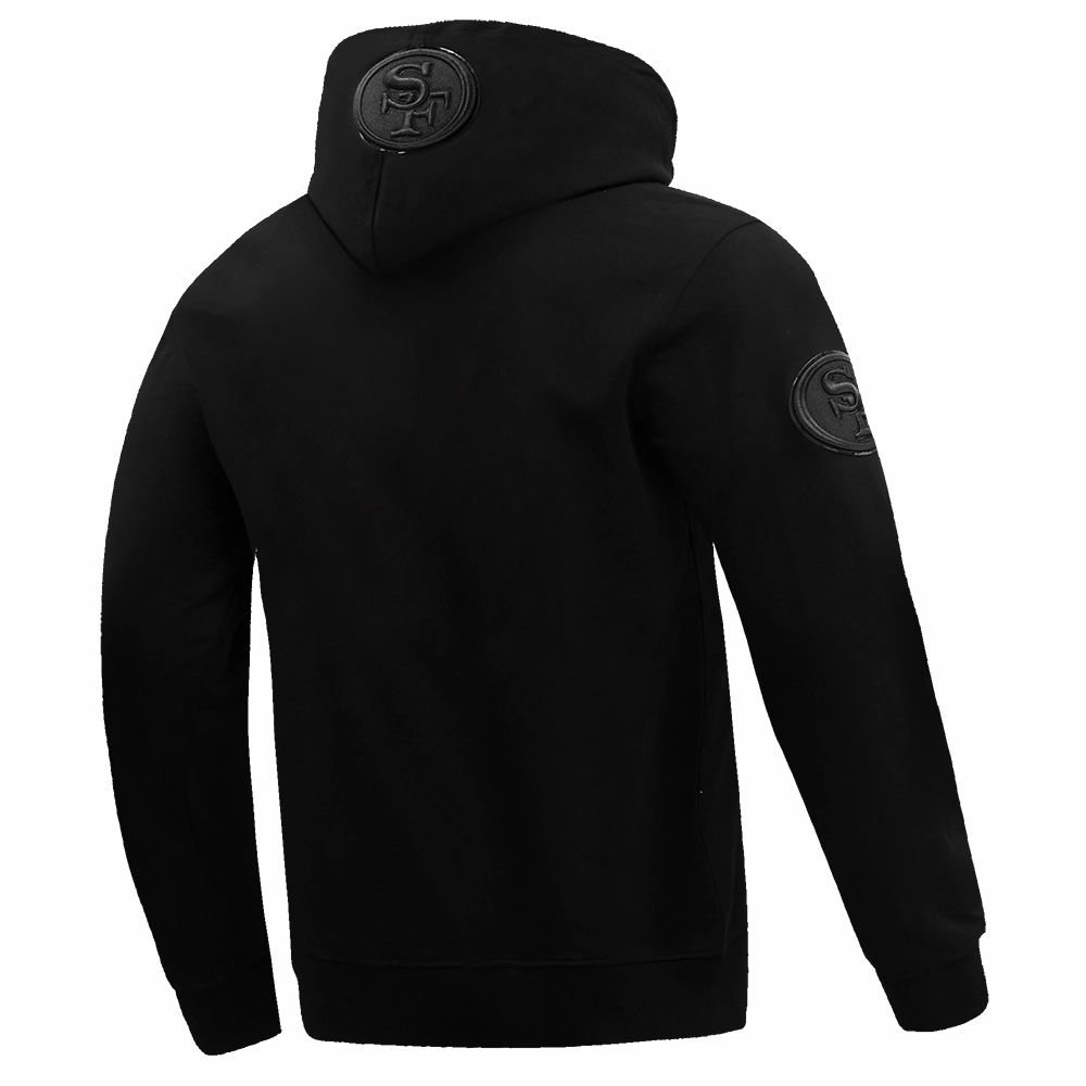 NFL SAN FRANCISCO 49ERS TRIPLE BLACK MEN'S PULLOVER HOODIE (TRIPLE BLACK)