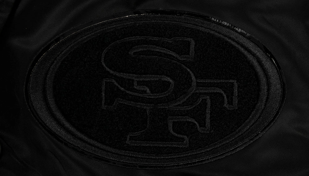 NFL SAN FRANCISCO 49ERS TRIPLE BLACK MEN'S SATIN JACKET (TRIPLE BLACK)